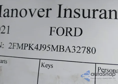 2021 Ford Edge Sel z USA, uszkodzony, nr VIN 2FMPK4J95MBA32780